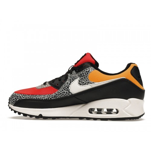 Кроссы Nike Air Max 90 SE Safari Chile Red Pollen (W) - женская сетка размеров