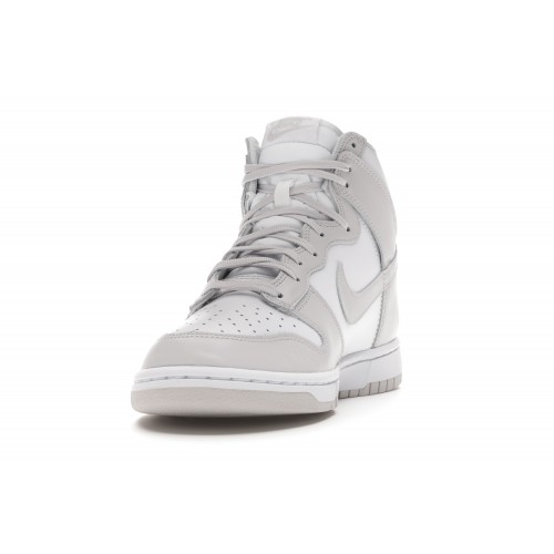 Кроссы Nike Dunk High Retro White Vast Grey (2021) - мужская сетка размеров