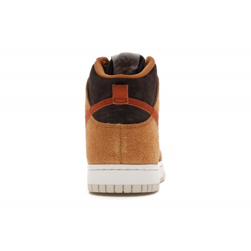 Кроссы Nike Dunk High PRM Dark Russet - мужская сетка размеров