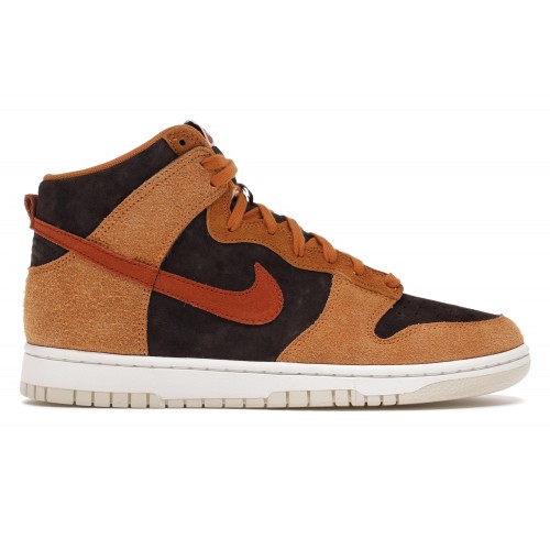 Кроссы Nike Dunk High PRM Dark Russet - мужская сетка размеров