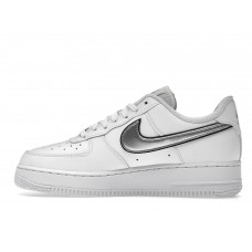 Женские кроссовки Nike Air Force 1 Low 07 Essential White Metallic Silver Black (W)