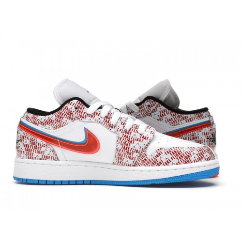 Air Jordan 1 Low SE GS Take Flight - подростковая сетка размеров