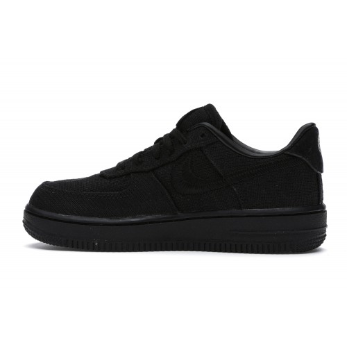 Кроссы Nike Air Force 1 Low Stussy Black (PS) - детская сетка размеров