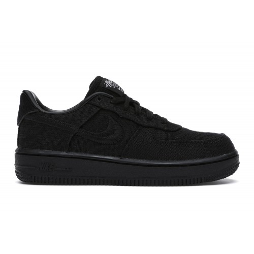 Кроссы Nike Air Force 1 Low Stussy Black (PS) - детская сетка размеров