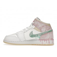 Подростковые Jordan 1 Mid Paint Drip (GS)