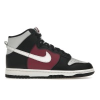 Женские кроссовки Nike Dunk High Black Rosewood Pure Platinum (W)