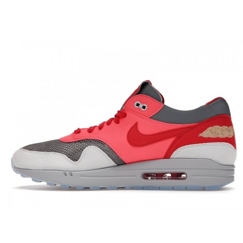 Nike CLOT x Air Max 1 Kiss Of Death - Solar Red - мужская сетка размеров