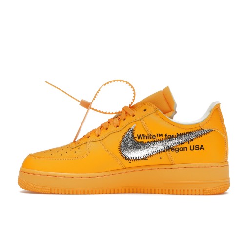 Кроссы Nike Air Force 1 Low Off-White ICA University Gold - мужская сетка размеров