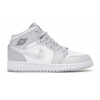 Подростковые кроссовки Jordan 1 Mid Grey Camo (GS)
