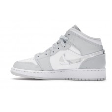 Подростковые Jordan 1 Mid Grey Camo (GS)