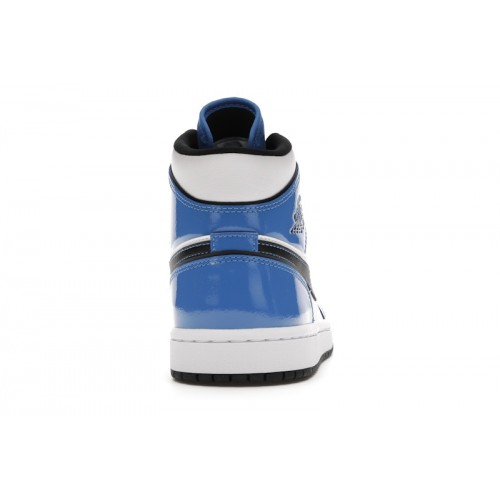 Кроссы Jordan 1 Mid Signal Blue - мужская сетка размеров