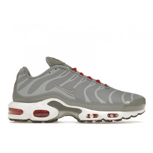 Кроссы Nike Air Max Plus Grey Red - мужская сетка размеров