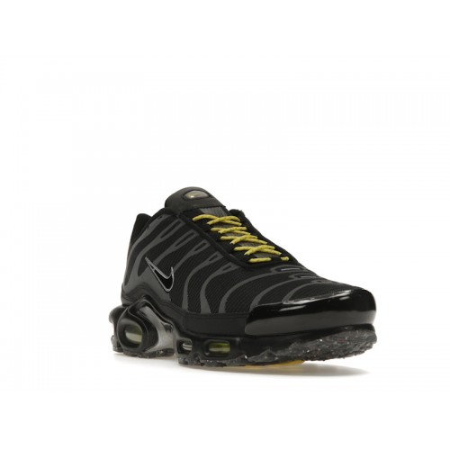 Кроссы Nike Air Max Plus Black Optic Yellow - мужская сетка размеров
