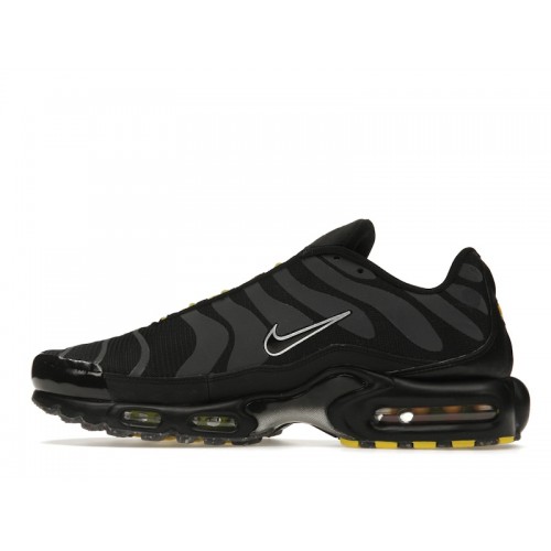Кроссы Nike Air Max Plus Black Optic Yellow - мужская сетка размеров