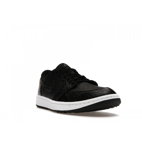 Кроссы Jordan 1 Retro Low Golf Black Croc - мужская сетка размеров