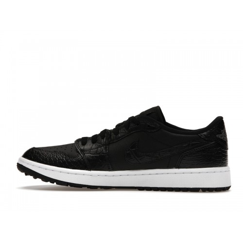 Кроссы Jordan 1 Retro Low Golf Black Croc - мужская сетка размеров