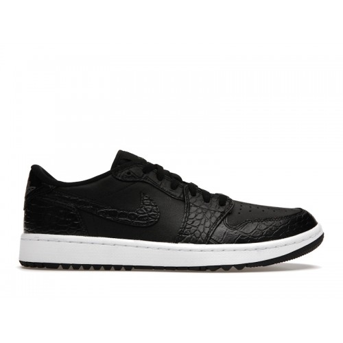 Кроссы Jordan 1 Retro Low Golf Black Croc - мужская сетка размеров