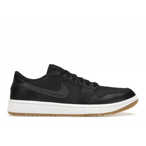 Кроссы Jordan 1 Retro Low Golf Black Gum - мужская сетка размеров