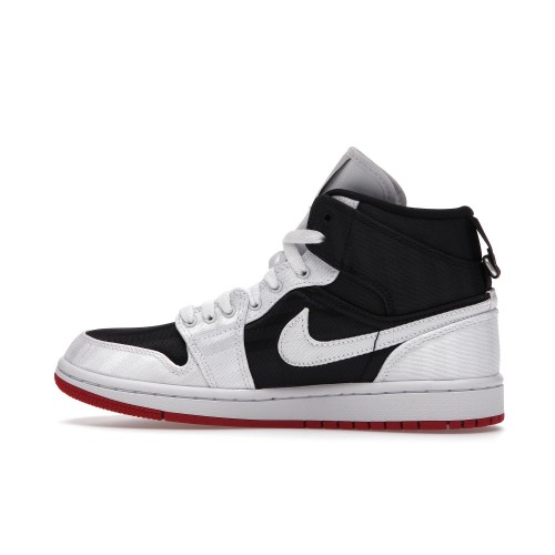 Кроссы Jordan 1 Mid SE Utility Canvas White Black Gym Red (W) - женская сетка размеров