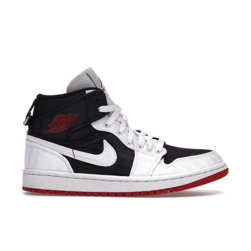 Кроссы Jordan 1 Mid SE Utility Canvas White Black Gym Red (W) - женская сетка размеров