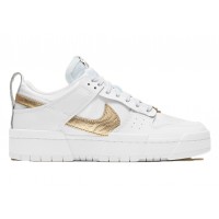 Женские кроссовки Nike Dunk Low Disrupt White Metallic Gold (W)