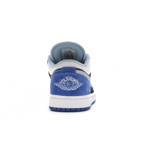 Кроссы Jordan 1 Low Racer Blue White - мужская сетка размеров