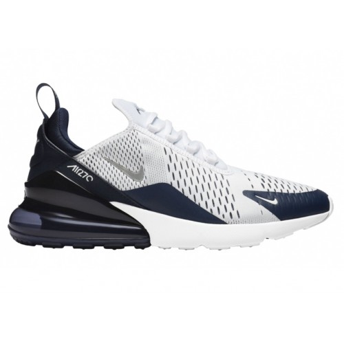 Кроссы Nike Air Max 270 White Midnight Navy - мужская сетка размеров