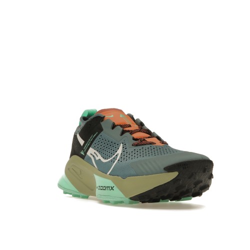 Кроссы Nike ZoomX Zegama Trail Light Slate Grey Glow Green Bone Black - мужская сетка размеров