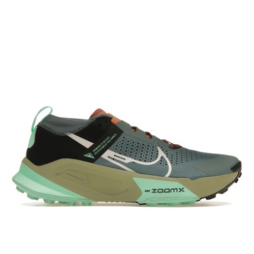 Кроссы Nike ZoomX Zegama Trail Light Slate Grey Glow Green Bone Black - мужская сетка размеров