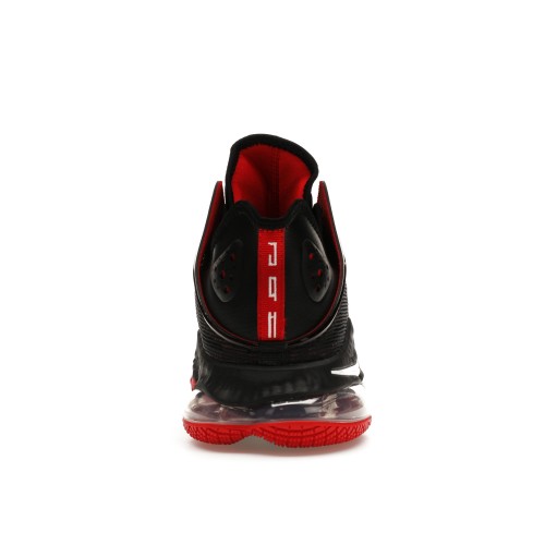 Кроссы Nike LeBron 19 Low Black White University Red - мужская сетка размеров