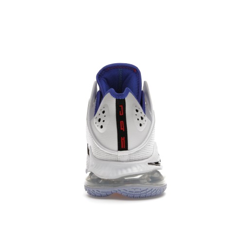 Кроссы Nike LeBron 19 Low White Medium Blue Siren Red Black - мужская сетка размеров