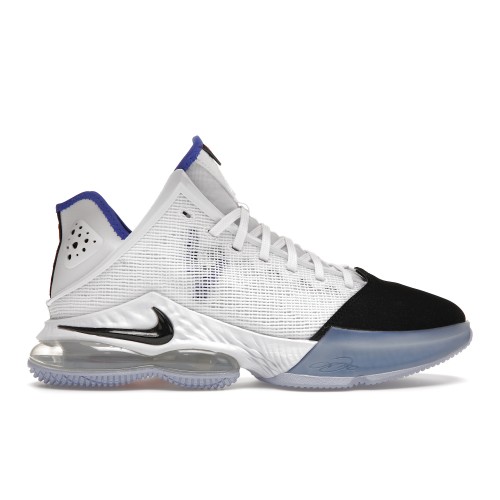 Кроссы Nike LeBron 19 Low White Medium Blue Siren Red Black - мужская сетка размеров