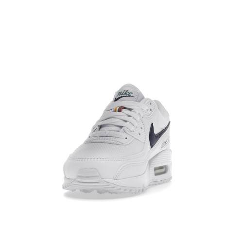 Кроссы Nike Air Max 90 White Thunder Blue (W) - женская сетка размеров