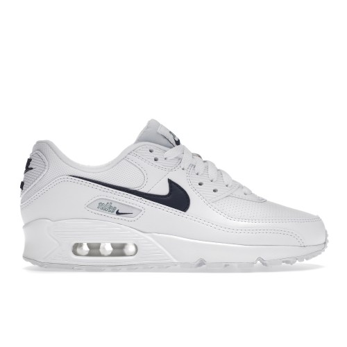 Кроссы Nike Air Max 90 White Thunder Blue (W) - женская сетка размеров