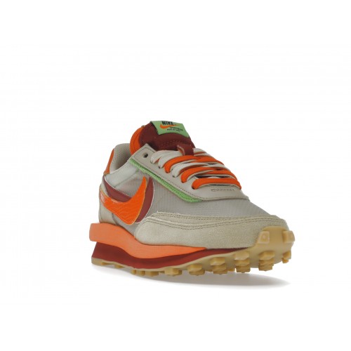 Кроссы Nike LD Waffle sacai CLOT Kiss of Death Net Orange Blaze - мужская сетка размеров