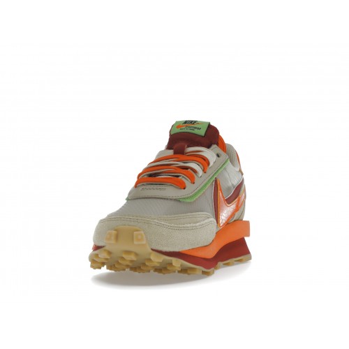 Кроссы Nike LD Waffle sacai CLOT Kiss of Death Net Orange Blaze - мужская сетка размеров