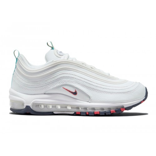 Кроссы Nike Air Max 97 White Multi Color Pull Tabs (W) - женская сетка размеров