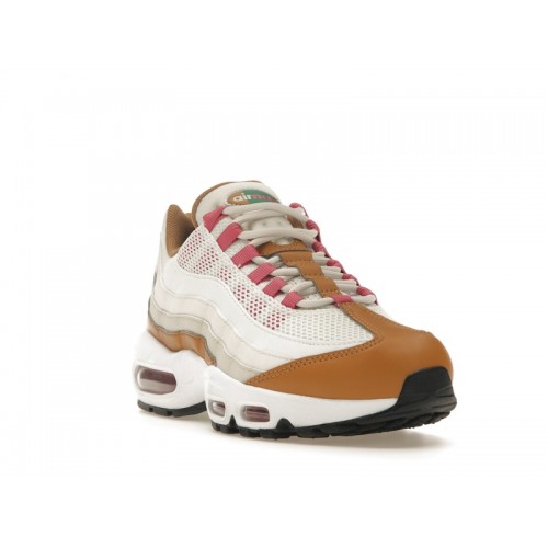 Кроссы Nike Air Max 95 Powerwall White Wheat (W) - женская сетка размеров