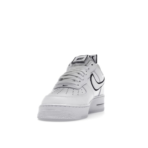 Кроссы Nike Air Force 1 Low White Black Outline Swoosh - мужская сетка размеров