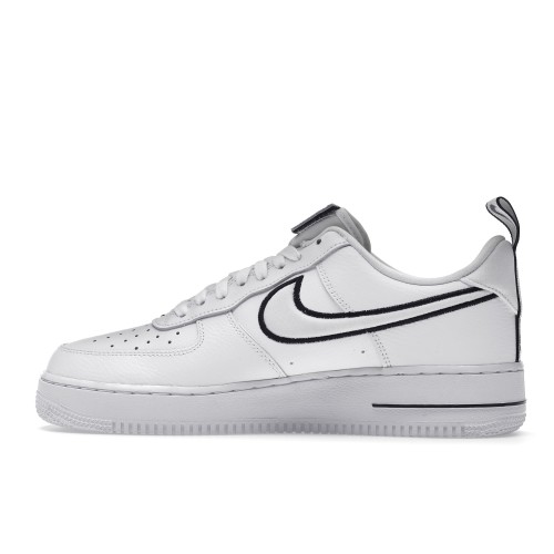 Кроссы Nike Air Force 1 Low White Black Outline Swoosh - мужская сетка размеров