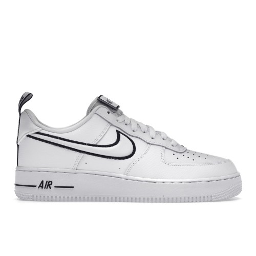Кроссы Nike Air Force 1 Low White Black Outline Swoosh - мужская сетка размеров