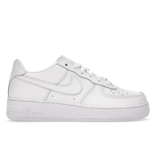 Кроссы Nike Air Force 1 Low LE Triple White (GS) - подростковая сетка размеров