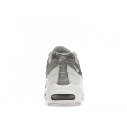 Кроссы Nike Air Max 95 White Metallic Silver (W) - женская сетка размеров