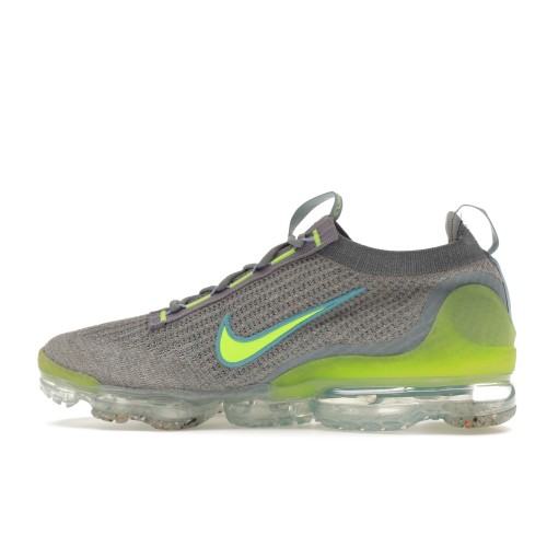 Кроссы Nike Air VaporMax 2021 FK Particle Grey Liquid Lime - мужская сетка размеров