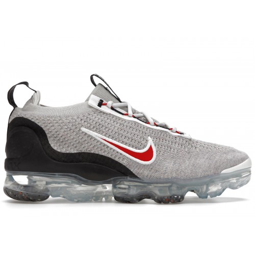 Кроссы Nike Air VaporMax 2021 FK Light Bone University Red - мужская сетка размеров