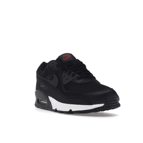 Кроссы Nike Air Max 90 Black University Red - мужская сетка размеров