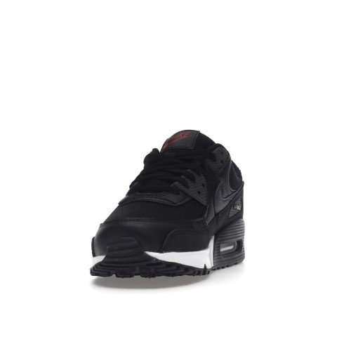 Кроссы Nike Air Max 90 Black University Red - мужская сетка размеров