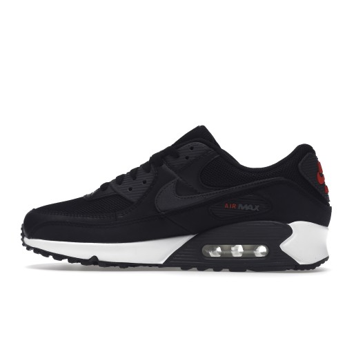 Кроссы Nike Air Max 90 Black University Red - мужская сетка размеров