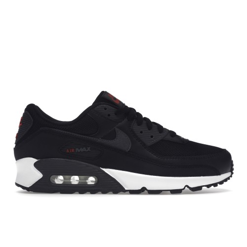 Кроссы Nike Air Max 90 Black University Red - мужская сетка размеров