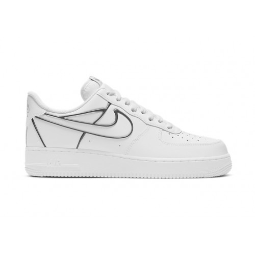 Кроссы Nike Air Force 1 Low White Metallic Pewter - мужская сетка размеров